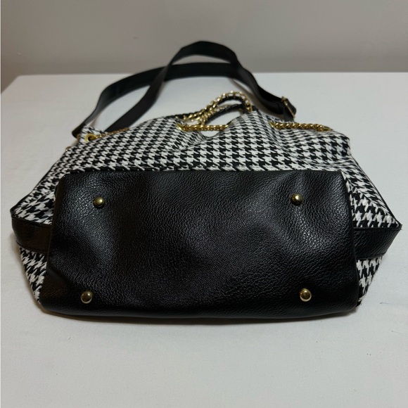 Wanyupj Houndstooth Tote Purse Whit Pearl Details Print Drawstring Tassel Bucket - Picture 9 of 9